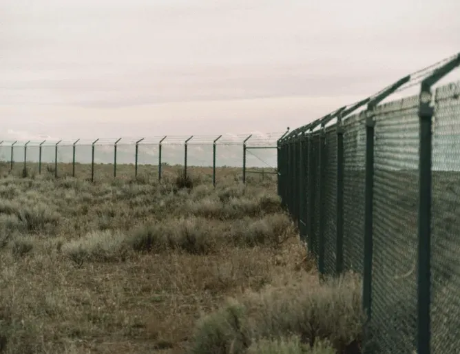 Secured perimeter fencing around the site
