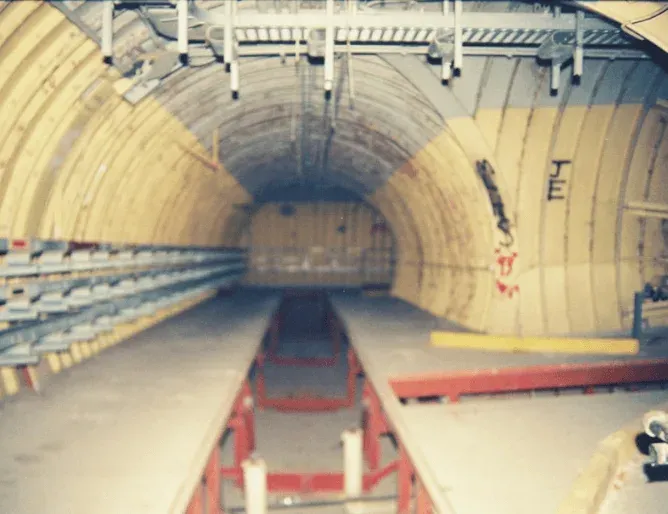 Underground tunnel with original equipment