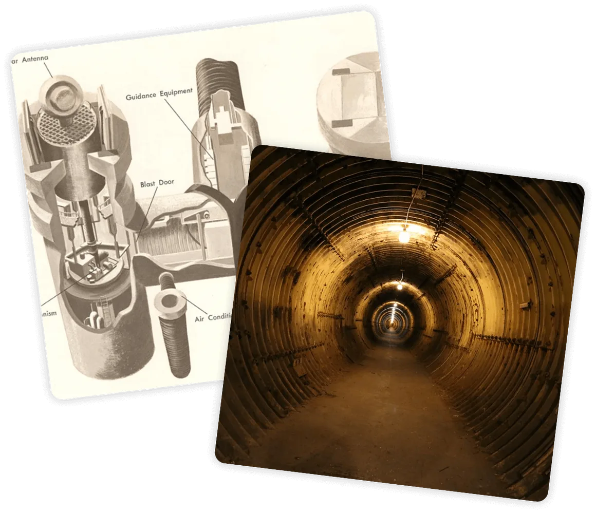 Underground tunnel interior of the missile base